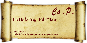 Csikány Péter névjegykártya