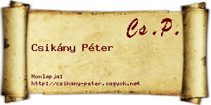 Csikány Péter névjegykártya
