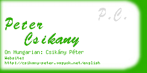 peter csikany business card