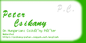 peter csikany business card